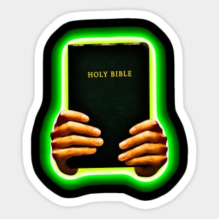 Hand holding holy bible Sticker